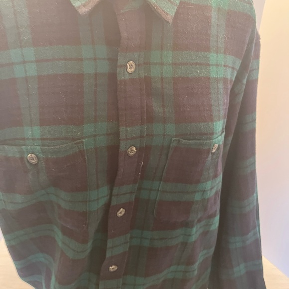Eddie Bauer Men's Plaid Flannel Button Down Shirt Size L Blue Green. - Picture 5 of 11